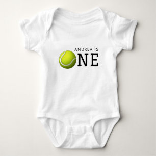 Tennis Girl or Boy 1st Birthday One Personalized  Baby Bodysuit