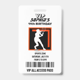 Tennis Girl Player Birthday Badge