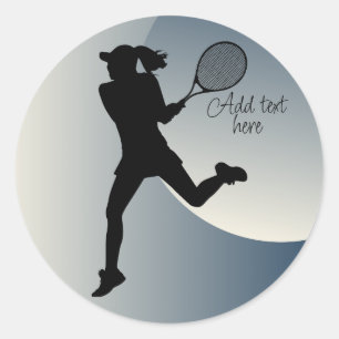 Tennis Girl Player Women Tennis Classic Round Sticker