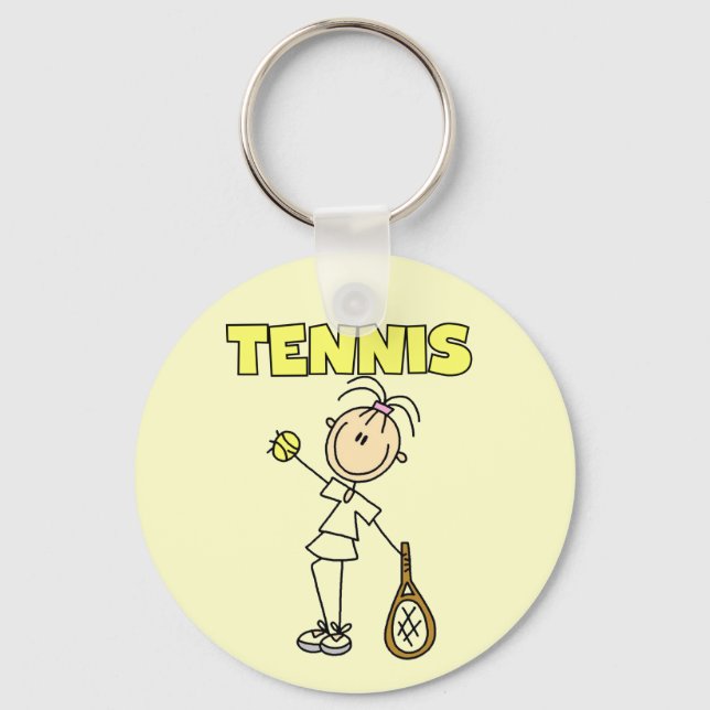 TENNIS Girl Tshirts and Gifts Keychain (Front)