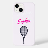 Tennis Girls Custom Name Gift Pink Black