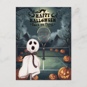 Tennis Halloween for Tennis Player with racket Holiday Postcard