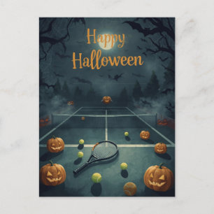 Tennis Halloween for Tennis Player with racket  Holiday Postcard