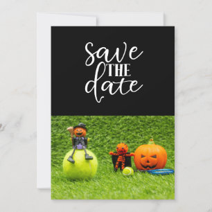 Tennis Halloween Party with tennis ball and ghost Invitation