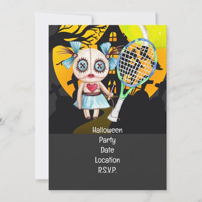 Tennis Halloween themed for Tennis Party  Invitation (Front)