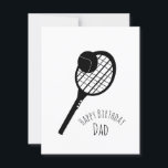 Tennis Happy Birthday Dad Father Grandpa Card<br><div class="desc">Birthday Card with Tennis and Ball Theme Happy Birthday Greeting</div>
