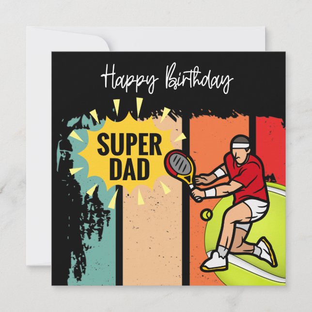 Tennis Happy Birthday to Tennis Dad Funny  Card (Front)