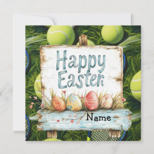 Tennis Happy Easter for Tennis Player  Holiday Card