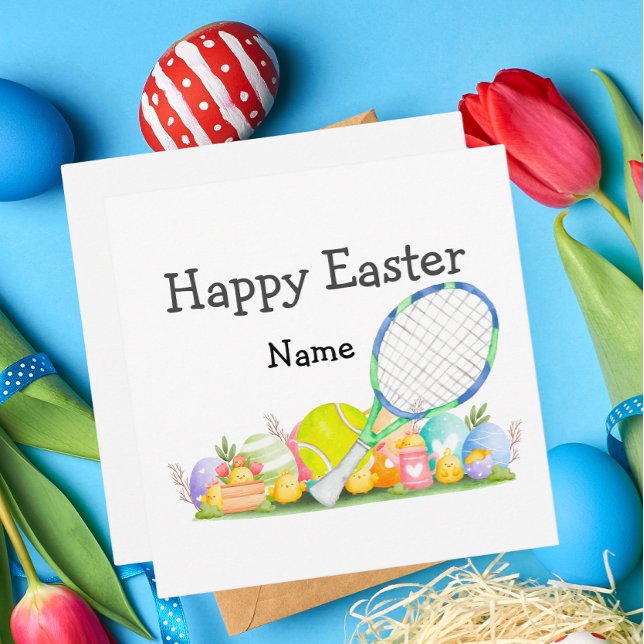 Tennis Happy Easter for Tennis Player  Holiday Card (Creator Uploaded)