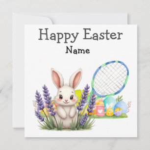 Tennis Happy Easter for Tennis Player Holiday Card