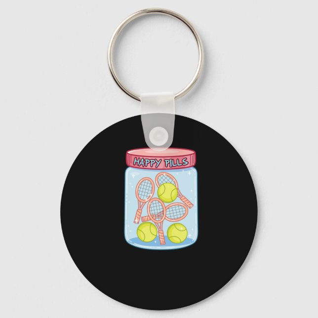 Tennis Happy Pills  Keychain (Front)