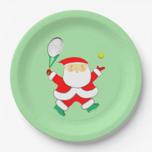 Tennis Holiday Party Paper Plate