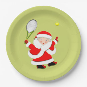 Tennis Holiday Party Paper Plate