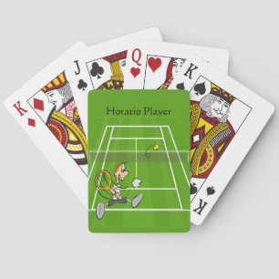 Tennis Humourous Cartoon Player Personalize Playing Cards