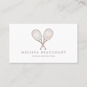 Tennis Instructor Coach Custom Elegant Template Business Card