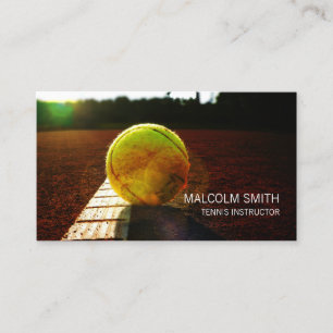 Tennis Instructor Tennis Ball On Ground Closeup Business Card