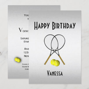 Tennis Invitation de fête d'anniversaire avec RSVP