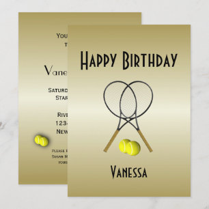 Tennis Invitation de fête d'anniversaire avec RSVP
