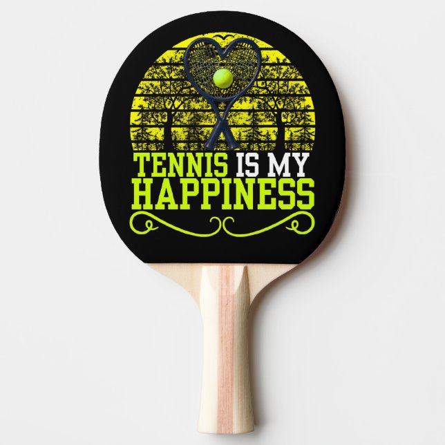 tennis is my happiness ping pong paddle (Front)