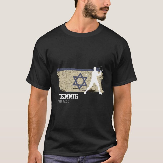 Tennis Israel Flag Team Tennis Player Tennis T-Shirt (Front)