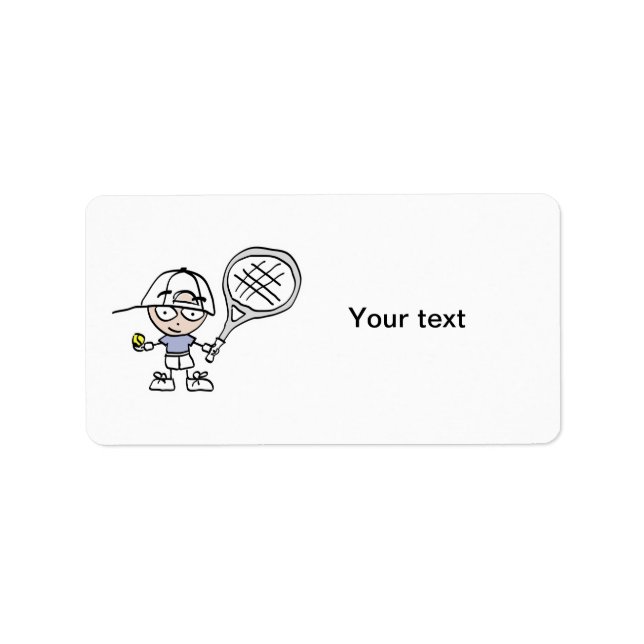 Tennis labels with cartoon design (Front)