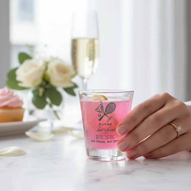 Tennis Last Swing Before The Ring Bachelorette Shot Glass (Creator Uploaded)