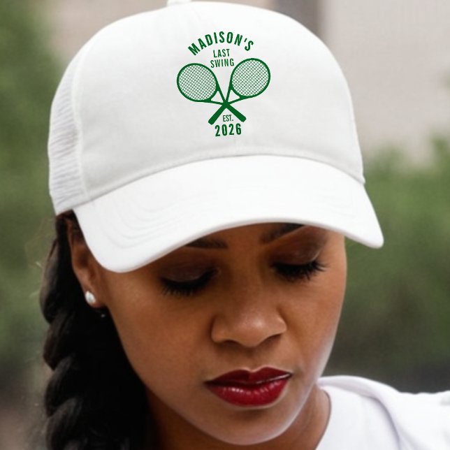 Tennis Last Swing Before the Ring Bachelorette Trucker Hat (Creator Uploaded)