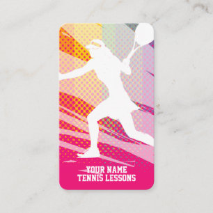 Tennis lessons school business card template