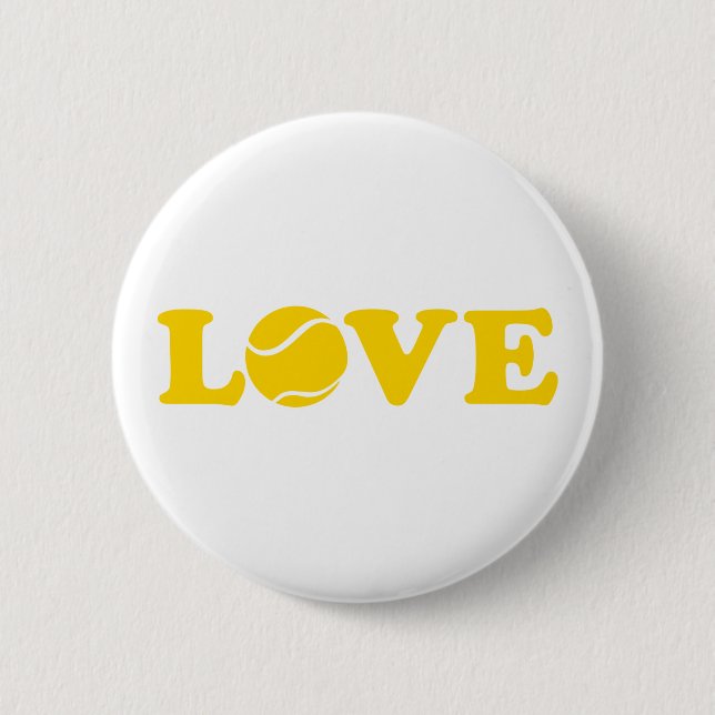 Tennis love 2 inch round button (Front)