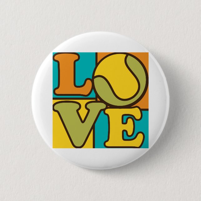 Tennis Love 2 Inch Round Button (Front)