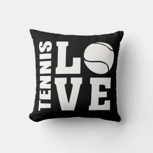 Tennis Love Black Throw Pillow