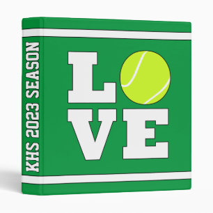 Tennis LOVE Custom Text and Team Colour Sports Binder