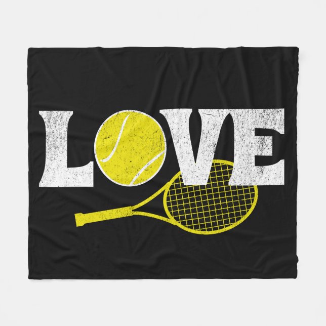 Tennis Love Fleece Blanket (Front (Horizontal))