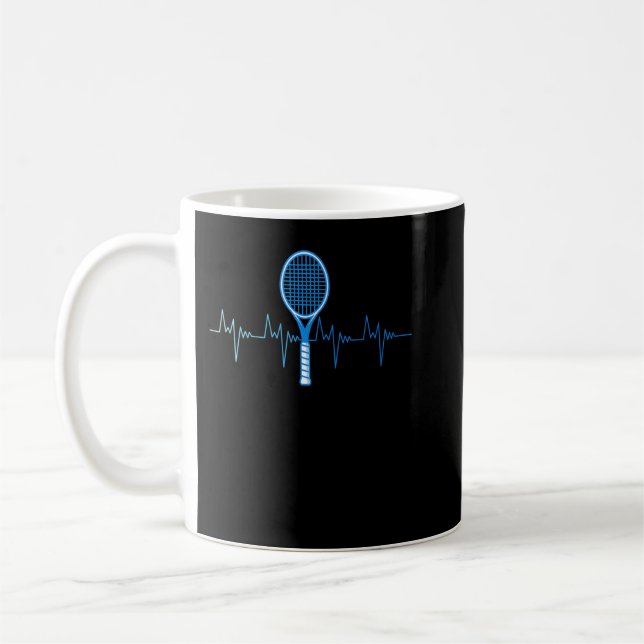 Tennis Love Tennis Heartbeat Tennis Player  Coffee Mug (Left)