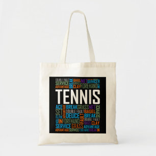 Tennis Lover Words T Shirt Gift for Players and Co Tote Bag
