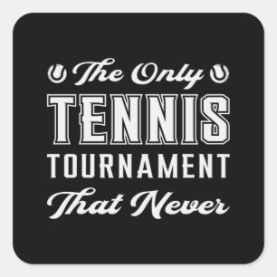 Tennis Match Racket Sports Player Court Funny Gift Square Sticker