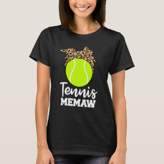 Tennis Memaw Funny Tennis Player Memaw Leopard T-Shirt