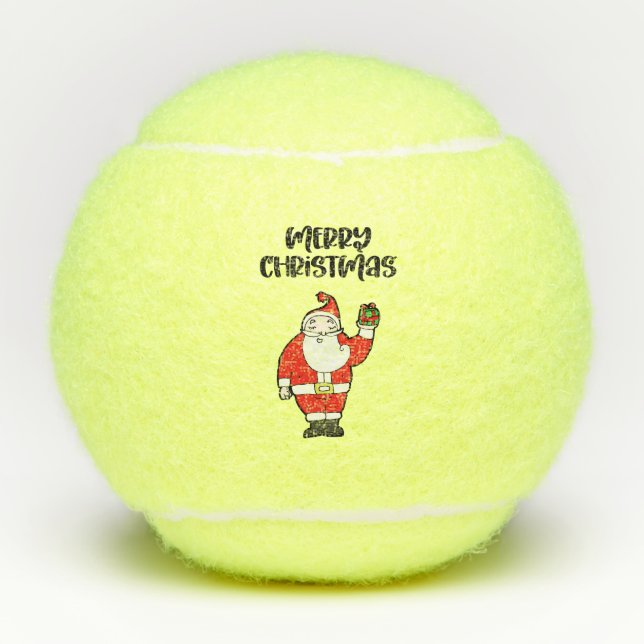 Tennis Merry Christmas with Santa Claus  Balls (Front)
