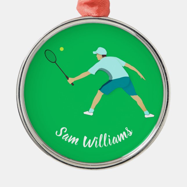 Tennis Metal Ornament (Front)