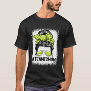 Tennis Mom Glasses Messy Bun Women Cute Mother s D T-Shirt