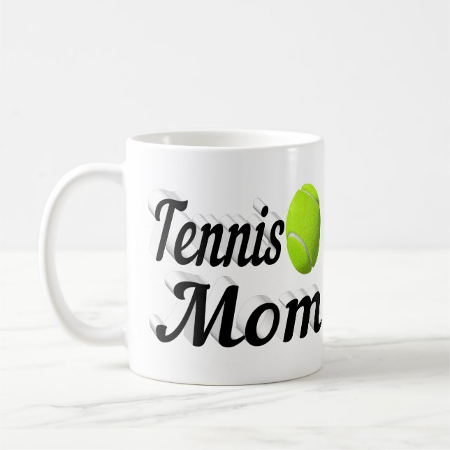 Tennis Mom half text Coffee Mug (Left)