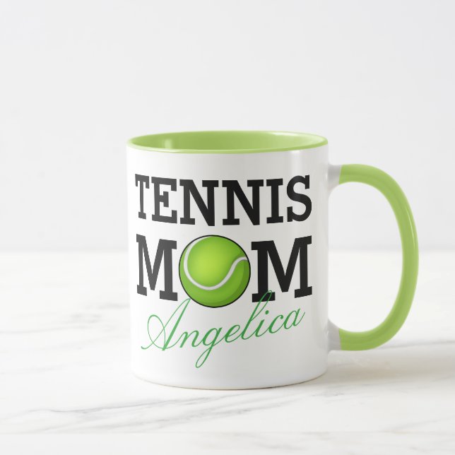 Tennis Mom Personalized Name Mug (Right)