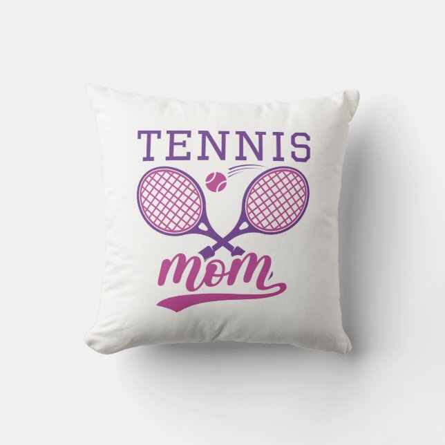 Tennis Mom Throw Pillow (Front)