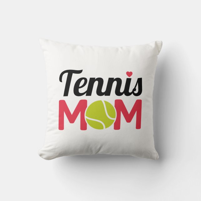 Tennis Mom Throw Pillow (Front)