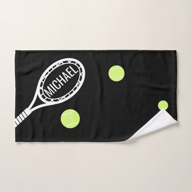 Tennis Monogram in Racket Personalized Sport Hand Towel (Hand Towel)
