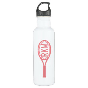 Tennis Monogram Personalized Pink Racket 710 Ml Water Bottle