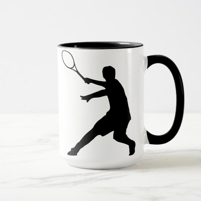 Tennis mug with silhouette of a player (Right)