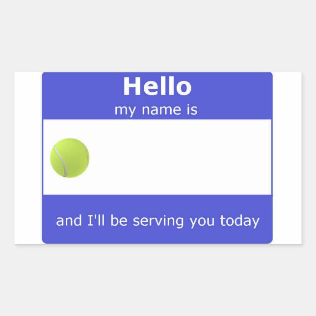 Tennis Name Tag Sticker (Front)