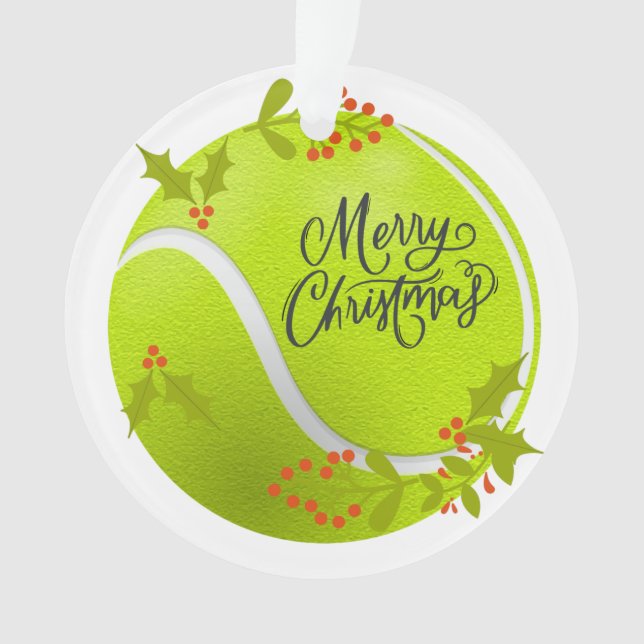 Tennis Noël avec balle de tennis et Père Noël (devant)