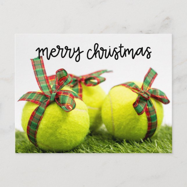 Tennis Noël avec Tennis balle et cadeaux Carte (Devant)